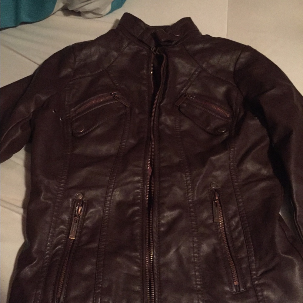 Macy’s brown leather jacket